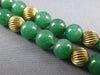 ANTIQUE AAA GREEN JADE 14KT YELLOW GOLD 3D CLASSIC BEADED 2 ROW BRACELET #2631