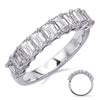 1.1CT DIAMOND 14KT WHITE GOLD EMERALD CUT SHARED PRONG WEDDING ANNIVERSARY RING