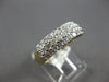 WIDE .95CT DIAMOND 14KT YELLOW GOLD 3D ROUND 3 ROW PAVE WEDDING ANNIVERSARY RING