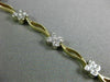 ANTIQUE 1.10CT DIAMOND 18KT WHITE & YELLOW GOLD 3D DAISY FLOWER BRACELET #1688