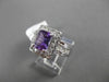 ESTATE 1.65CTW DIAMOND & AAA AMETHYST 14KT WHITE GOLD RECTANGULAR HALO FUN RING