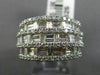 ESTATE LARGE 2.67CT DIAMOND 18K WHITE GOLD 3D MULTI ROW WEDDING ANNIVERSARY RING