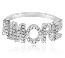 ESTATE .31CT DIAMOND 14KT WHITE GOLD 3D AMORE LOVE FUN RING