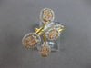 LARGE .75CT DIAMOND 14KT TRI COLOR GOLD 3D CLUSTER MULTI FLOWER CRISS CROSS RING
