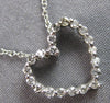 ESTATE SMALL .25CT DIAMOND 14KT WHITE GOLD 3D OPEN HEART LOVE FLOATING PENDANT
