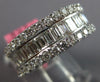 LARGE 3.64CT DIAMOND 18K WHITE GOLD 3D ROUND & BAGUETTE WEDDING ANNIVERSARY RING