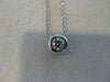 ANTIQUE ROUND DIAMOND SOLITAIRE 14KT WHITE GOLD PENDANT + CHAIN