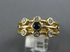 WIDE .44CT DIAMOND & AAA SAPPHIRE 14K YELLOW GOLD 3D MULTI BEZEL ETOILE FUN RING