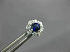 ESTATE 1.35CT DIAMOND & AAA SAPPHIRE 18KT WHITE GOLD 3D CLASSIC FLOWER EARRINGS