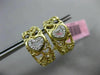 ESTATE .15CT DIAMOND 14K WHITE & YELLOW GOLD 3D OPEN HEART CLIP ON EARRINGS