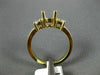 ESTATE .37CT DIAMOND 14KT YELLOW GOLD 3 STONE SEMI MOUNT ENGAGEMENT RING #22422