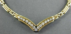 ESTATE .45CT DIAMOND 14K YELLOW GOLD 3D " V " SHAPE CLASSIC HANDCRAFTED NECKLACE