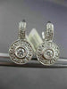 ESTATE .40CT DIAMOND 14KT WHITE GOLD ROUND MILGRAIN LEVERBACK HANGING EARRINGS