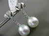 ESTATE LARGE .24CT DIAMOND 14K WHITE GOLD SOUTH SEA PEARL FLOWER ETOILE EARRINGS