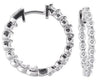 .90CT DIAMOND 14K WHITE GOLD SHARE PRONG INSIDE OUT HOOP HUGGIE HANGING EARRINGS