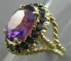 ANTIQUE WIDE 5.0CT AMETHYST 14K YELLOW GOLD ROPE DESIGN COCKTAIL RING 18MM 21832