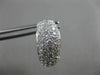 ESTATE WIDE & LARGE 2.98CT DIAMOND 18K WHITE GOLD MULTI ROW HUGGIE HOOP EARRINGS