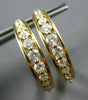 ESTATE 1.0CT DIAMOND 14KT YELLOW GOLD CLASSIC GRADUATING HOOP HANGING EARRINGS