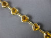 ESTATE LARGE 15.0CT AAA CITRINE 14K YELLOW GOLD MULTI HEART LOVE TENNIS BRACELET