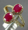 ESTATE WIDE 1.22CT DIAMOND & AAA OVAL RUBY 14KT ROSE GOLD DOUBLE HALO LOVE RING