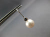.08CT AAA SAPPHIRE & AAA SOUTH SEA PEARL 14KT WHITE GOLD BEZEL HANGING EARRINGS