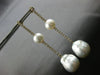 EXTRA LARGE 1.7CT DIAMOND & AAA SOUTH SEA PEARL 18K YELLOW GOLD HANGING EARRINGS