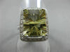 ESTATE LARGE 4.76CT DIAMOND & GREEN TOPAZ 14K WHITE GOLD 3D HALO ENGAGEMENT RING