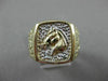 ANTIQUE LARGE 14KT WHITE & YELLOW GOLD NUGGET RECTANGULAR HORSE RING 15mm #22458