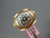 ESTATE WIDE .20CT DIAMOND 14K WHITE & ROSE GOLD ETOILE FLOWER MATTE & SHINY RING