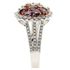 2.21CT WHITE & PINK DIAMOND 18KT WHITE & ROSE GOLD MULTI SHAPE CLUSTER HALO RING