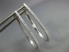 .30CT DIAMOND 18KT WHITE GOLD 3D CLASSIC 2mm OVAL ELONGATED HUGGIE HOOP EARRINGS