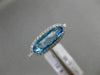 ESTATE 1.56CT DIAMOND & AAA OVAL BLUE TOPAZ 14KT WHITE GOLD HALO FILIGREE RING