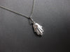 SMALL .04CT DIAMOND 14KT WHITE GOLD MATTE & SHINY HAMSA CHAMSA FLOATING PENDANT