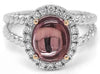2.43CT DIAMOND & AAA PINK SAPPHIRE 18KT WHITE & ROSE GOLD OVAL & ROUND LOVE RING