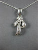 ESTATE .30CT DIAMOND 18K WHITE GOLD ROUND & BAGUETTE PALM TREE FLOATING PENDANT