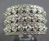 ESTATE LARGE 2.77CT DIAMOND 14K WHITE GOLD 3D CLASSIC MULTI ROW ANNIVERSARY RING