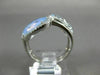 ESTATE .27CT DIAMOND & AAA OPAL 14KT WHITE GOLD 3D HALO CIRSS CROSS DOUBLE RING