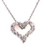 ESTATE .64CT DIAMOND 18KT WHITE GOLD 3D CLASSIC OPEN HEART LOVE FLOATING PENDANT