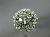ANTIQUE LARGE 2.35CT DIAMOND 18K WHITE GOLD 3D FLOWER SOLITAIRE ENGAGEMENT RING