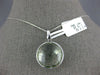LARGE 16.26CT DIAMOND & AAA GREEN AMETHYST 14K WHITE GOLD ROUND FLOATING PENDANT