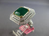 EXTRA LARGE 5.86CT DIAMOND & AAA EMERALD 18K 2 TONE GOLD 3D CUSHION OCTAGON RING