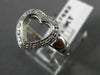 ANTIQUE LARGE .16CT DIAMOND 14KT WHITE GOLD OPEN HEART LOVE COCKTAIL RING #17582