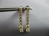 ESTATE LARGE 1.5CT DIAMOND 14KT YELLOW GOLD ROUND JOURNEY FLEXIBLE BAR HANGING EARRINGS