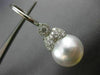 ESTATE LARGE .70CT DIAMOND & AAA SOUTH SEA PEARL 18K WHITE GOLD HANGING EARRINGS