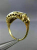 ANTIQUE .45CT DIAMOND 14KT WHITE & YELLOW GOLD 3 STONE FILIGREE LOVE RING #2114