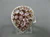 GIA CERTIFIED LARGE 2.73CT WHITE & PINK DIAMOND 18K ROSE GOLD 3D PEAR SHAPE RING