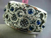 EXTRA LARGE 12.3CT DIAMOND & AAA SAPPHIRE 14K BLACK & WHITE GOLD BANGLE BRACELET
