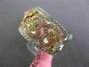 WIDE .88CT WHITE PINK & FANCY YELLOW DIAMOND 18K TRI COLOR GOLD ANNIVERSARY RING
