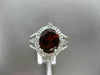 ESTATE WIDE 2.81CT DIAMOND & EXTRA FACET AAA GARNET 14K WHITE GOLD FILIGREE RING