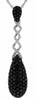 2.30CT WHITE & BLACK DIAMOND 14KT WHITE GOLD CLASSIC INFINITY TEAR DROP PENDANT